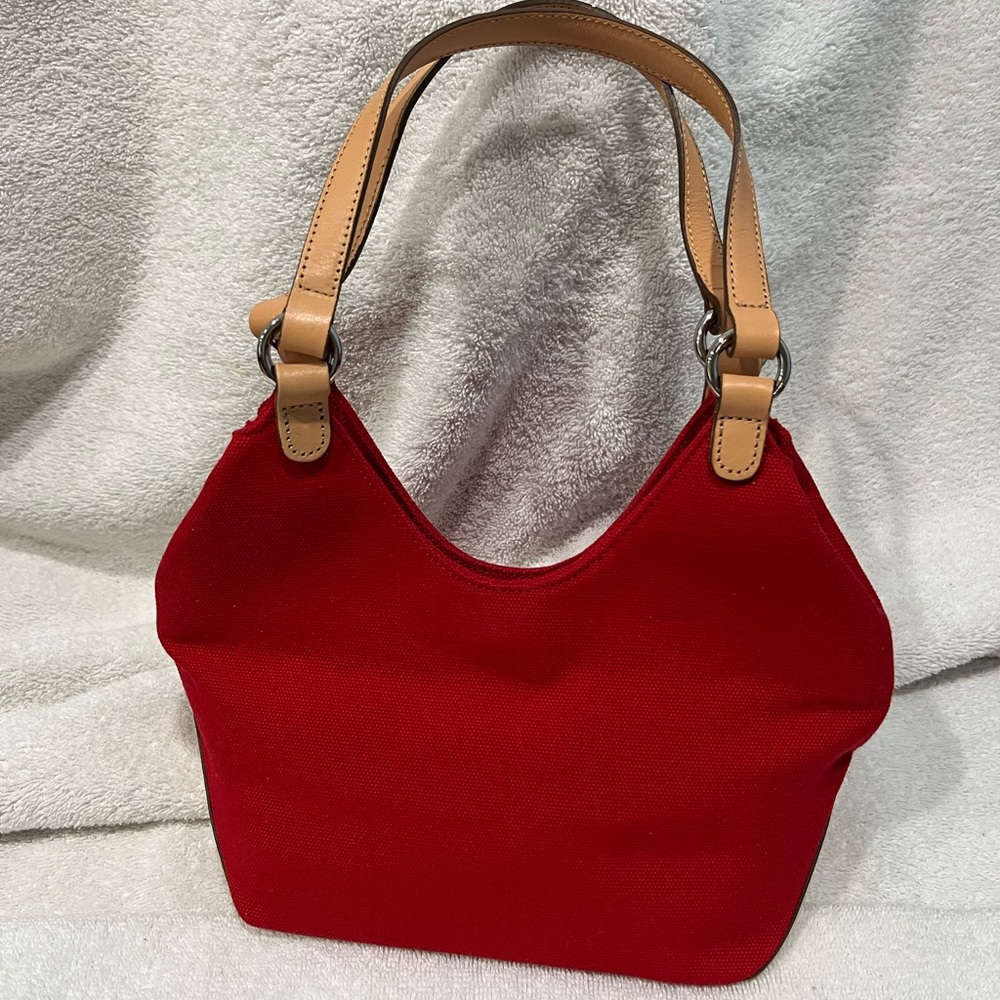 Ann Taylor Red and Tan Shoulder Bag